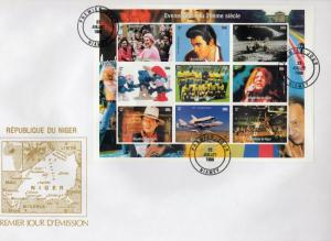 Niger 1998 Apollo 15/Navette/World Cup Brazil/Elvis Presley Sheetlet Imperf.FDC