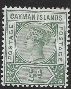 CAYMAN ISLANDS SG1 1900 ½d DEEP GREEN MTD MINT