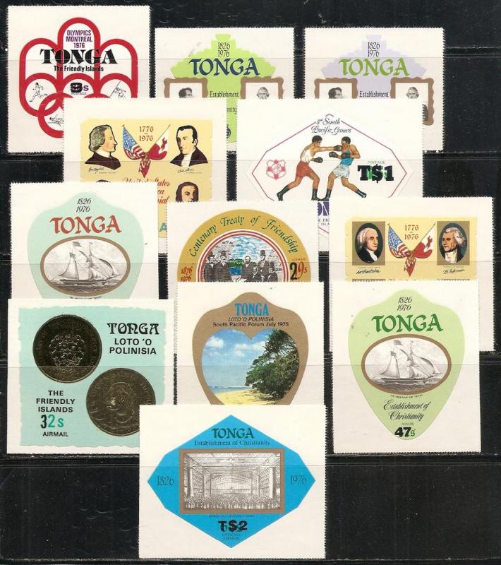 Tonga 478-82 C294-9 Co181 1980 Surcharges set MNH