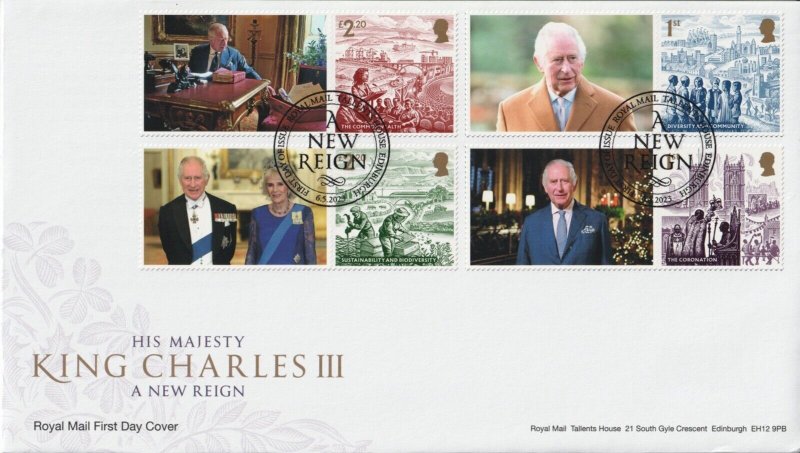 GB 2023  A New Reign Collector / Smilers Sheet First Day Covers (2)