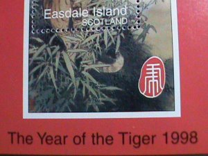 EASDALE ISLAND-SCOTLAND-1998-YEAR OF THE LOVELY TIGER CHINSESE PAINTING-MNH-