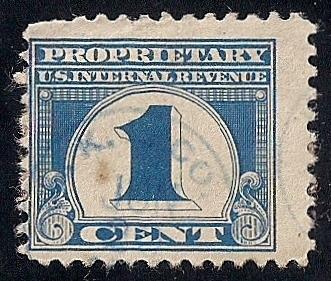 RB65 1 cent Propristary (1919) Stamp used F