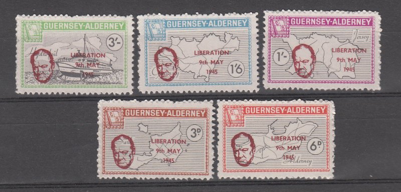 Alderney 1965 Maps 'Liberation' Overprint Unmounted mint