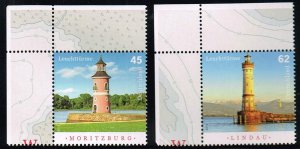 Germany 2015,Sc.#2847-8 MNH, Lighthouses: Moritzburg, Lindau