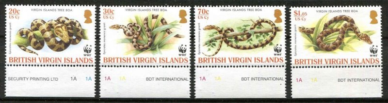 Virgin Islands # 1050-1054 Set MNH VF Tree Boa Snakes