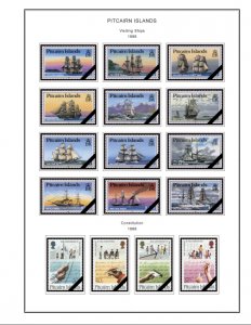 COLOR PRINTED PITCAIRN ISLANDS 1940-2010 STAMP ALBUM PAGES (118 illustr. pages)