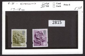 $1 World MNH Stamps (2815) GB England #17-18 Mint see image for details