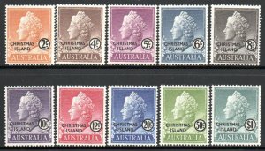 Christmas Island Scott 1-10 QE II definitives Mint NH Complete