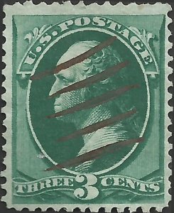 # 158 Green Silk Paper Used George Washington