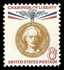 PCBstamps   US #1160 8c Ignacy J. Paderewski, MNH, (10)