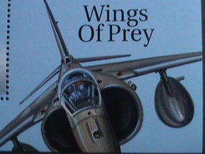 ​GIBRALTAR-1999- SC#814b WINGS OF PREY-FIGHTER PLANES & RAPTORS MNH S/S-CV-$10