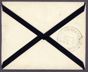 US 1898 miniature mourning cover w/Syracuse NY pmk to Hornellsville, NY