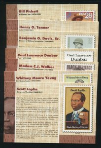 Black Heritage Stamp Series Lot of 11 Maxi Postal Card Set MNH