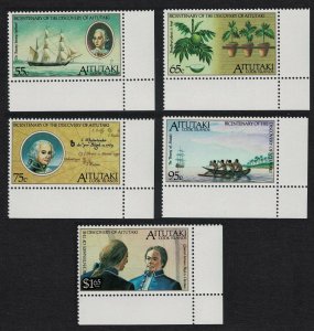 Aitutaki Bicentenary of Discovery by Captain Bligh 5v Corners 1989 MNH