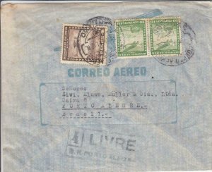 1941, Santiago, Chile to Porto Alegre, Brazil, Airmail (35629)