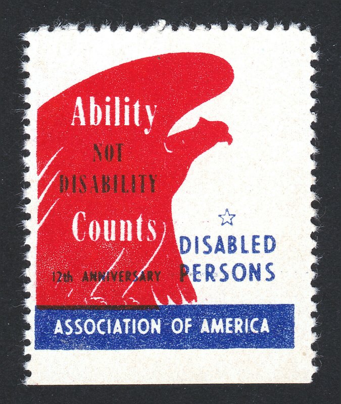 USA POSTER STAMP 12TH ANNIVERSARY DISABLED PERSONS ASSOCIATION