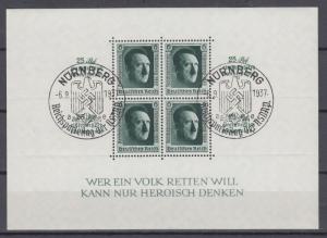 WWII Third Reich 1937 Block Michel 11 VF Used.