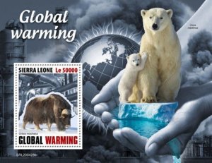 Sierra Leone - 2020 Global Warming & Animals - Stamp Souvenir Sheet - SRL200428b