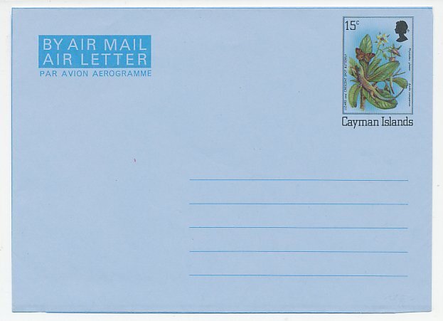 Postal stationery Cayman Islands Butterfly - Lizzard