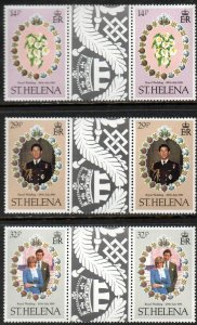 St. Helena Sc #353-355 MNH gutter pairs