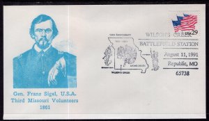 US 130th Anniversary Wilson's Creek Civil War 1991 Cover