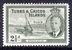 TURKS & CAICOS-,,,1950- ...SG 225 ..  2 1/2d -  Lightly Hinged -  