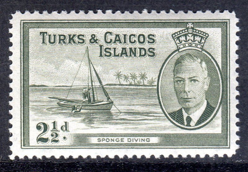 TURKS & CAICOS-,,,1950- ...SG 225 ..  2 1/2d -  Lightly Hinged -  