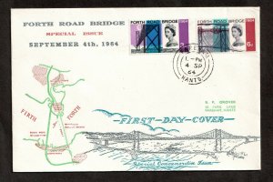 1964  FORTH ROAD BRIDGE, SPECIAL FIRST DAY COVER  WITH FAREHAM CDS