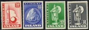 Iceland Stamp 213-216  - New York Worlds Fair, 1939