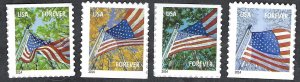 United States #4782-85 Forever (46¢) A Flag for All Seasons. 4 bklt singles. MNH