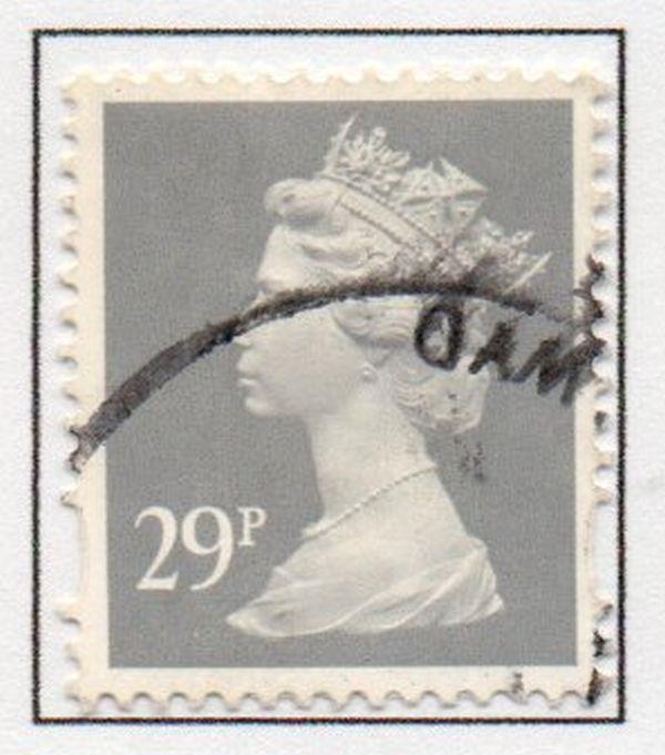 Great Britain Sc MH218 1993 29p gray QE II  Machin Head stamp used