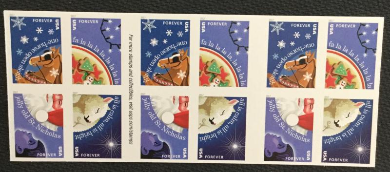 US #5247-5250 (5250b) MNH Booklet of 20 (.49) Christmas Carols SCV $20.00