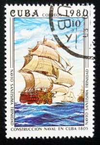 CUBA Sc# 2349  NAVAL VESSELS  ships marine  10c  1980  used cto