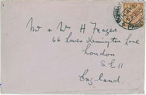 21097 - POSTAL HISTORY - COVER with INDIAN PAQUEBOT POSTMARK on GB stamp 1932-