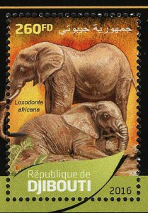 Elephants Stamp Loxodonta Africana Wild Animal S/S MNH #1289