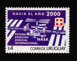  YEAR 2000 NASA SPACE STATION URUGUAY STAMP Sc #1722d MNH STAMP 