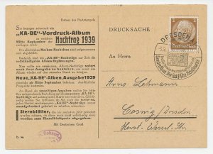 Order card / Postmark Deutsches Reich / Germany 1938 Ka-Be - Stamp album - Sachs