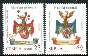 0679 SERBIA 2014 - Museum Exhibits - Coats of Arms - MNH Set