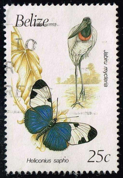 Belize #935 Stork and Butterfly; Used (4Stars)