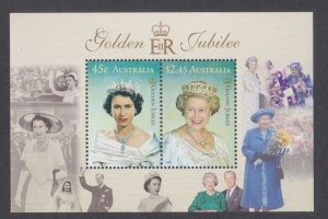 AUSTRALIA - 2002 QEII QUEEN ELIZABETH II GOLDEN JUBILEE - MIN. SHEET MINT NH