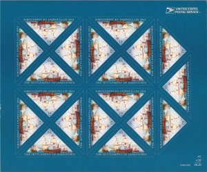 US Stamp 2007 Jamestown Settlement Sheet of 20 Triangle Stamps #4136