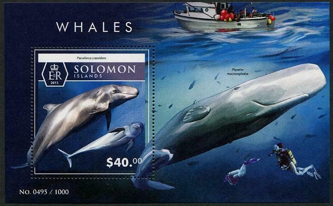 HERRICKSTAMP NEW ISSUES SOLOMON ISLANDS Sc.# 1967 Whales Souvenir Sheet