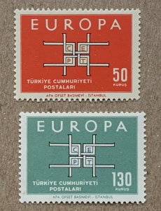 Turkey 1963 Europa, MNH.  Scott 1602-1603, CV $1.20