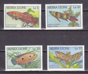 Sierra Leone, Scott cat. 959-962. African Fish issue. ^