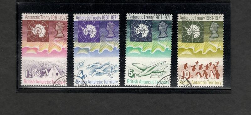 1971 Antarctic Territory SC #39-42 ANTARCTIC TREATY 1961-1971 Θ used set