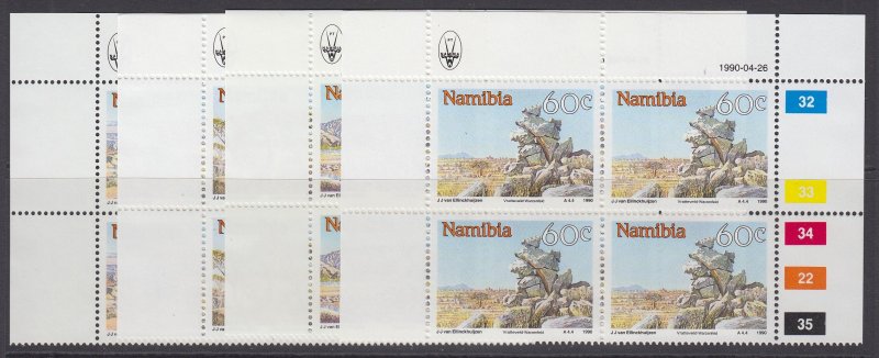 Namibia, Scott 662-665, MNH blocks of four
