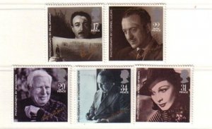 Great Britain Sc 1119-23 1985 Film Stars stamp set mint NH