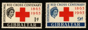 Gibraltar Scott 162-163 MNH** QE2 Red Cross stamp set