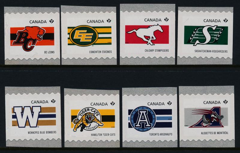 Canada 2559-66 MNH CFL Teams, Sports, Football