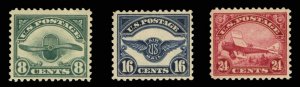 United States, Air Post #C4-6 Cat$285, 1923 8c-24c, set of three, never hinged